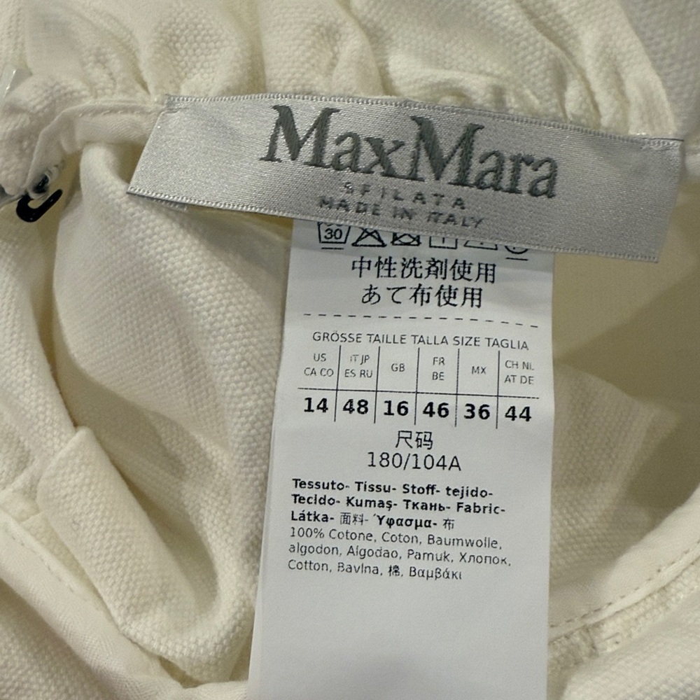 MAX MARA $1890 White Europa Maxi Dress Sz 12 - Picture 7 of 7